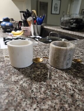 NWOT Godinger Marble Salt & Pepper Holders - Set Of 2